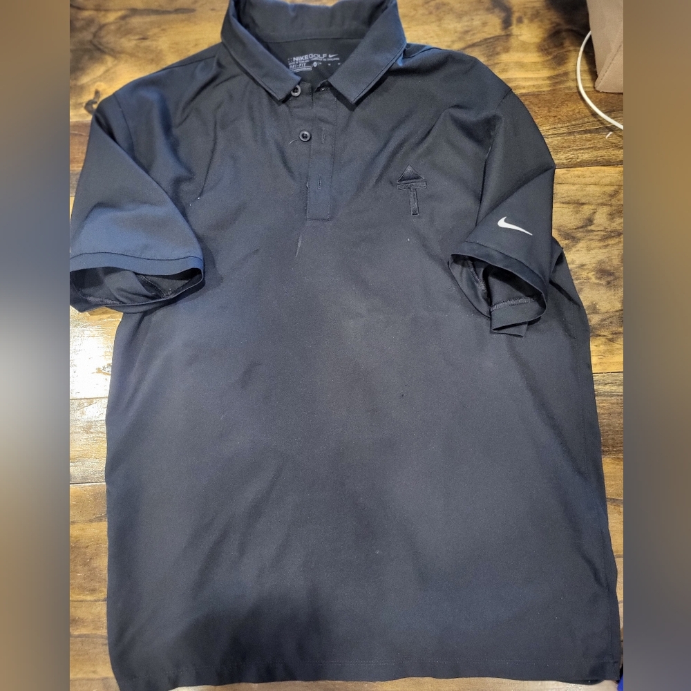 NIKE GOLF SHORT SLEEVED COLLARED SHIRT 100%POLYESTER BLK WOMEN'S SZ M